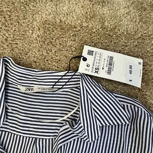 Zara Striped Button Up Shirt NWT